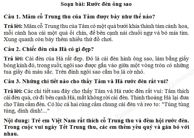 Bài Rước Đèn Lớp 1
