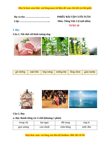 Bài Tập Đọc Rước Đèn Lớp 1