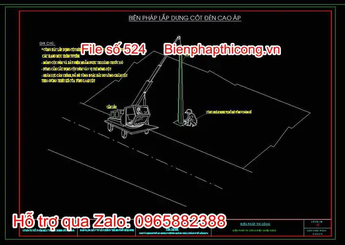 Bản Vẽ Cad Cột Đèn Cao Áp