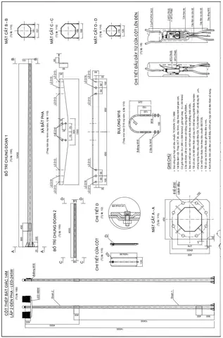 Bản Vẽ Cad Cột Đèn Cao Áp
