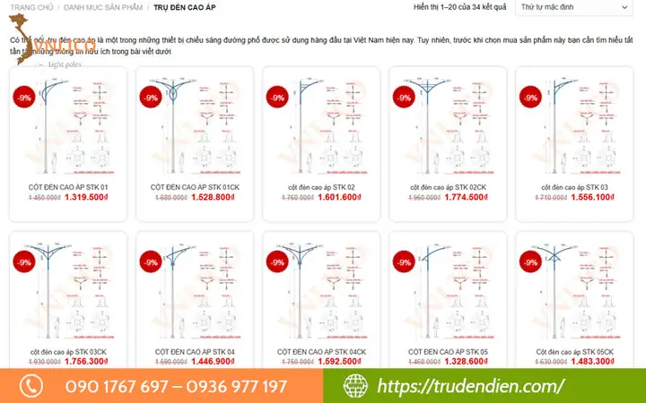 Báo Giá Cần Đèn Cao Áp