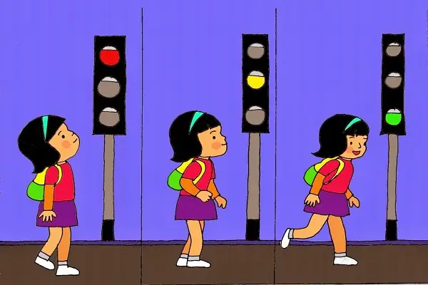 Bé Học Đèn Giao Thông