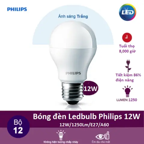 Bóng Đèn Led Bulb Philips 12w