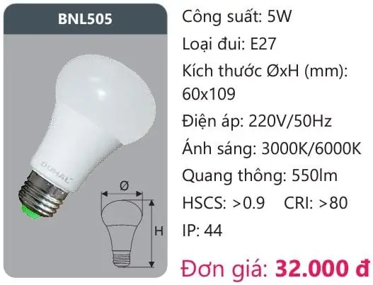 Bóng Đèn Led Duhal 5w