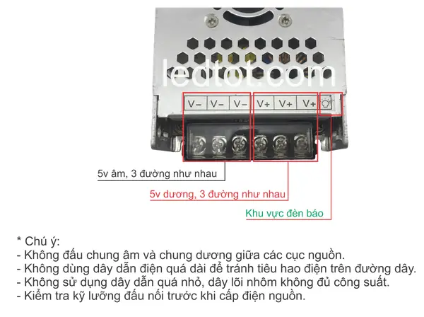 Cách Đấu Nguon Đèn Led 12v