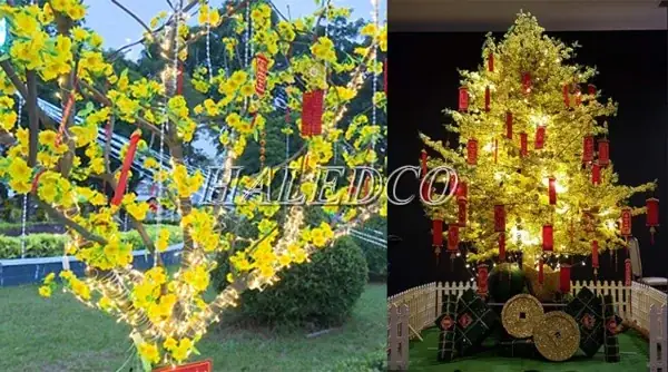 Cách Trang Trí Đèn Cây Mai Ngày Tết