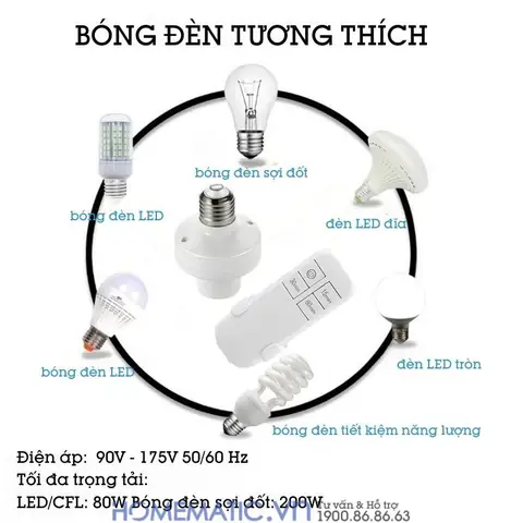 Chuôi Đèn Điều Khiển Từ Xa
