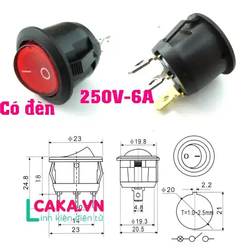 Công Tắc On Off Có Đèn