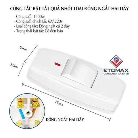 Công Tắc Quả Nhót Có Đèn Báo Trạng Thái