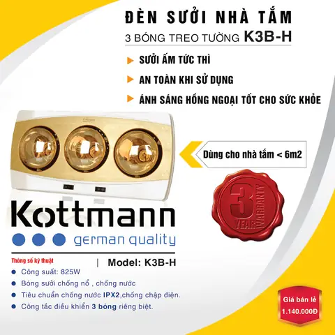 Đánh Giá Đèn Sưởi Nhà Tắm Kottmann