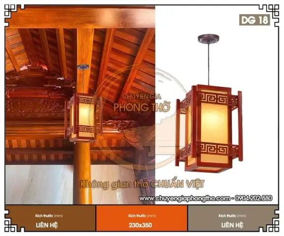 Đèn Gỗ Thả Trần Phòng Thờ