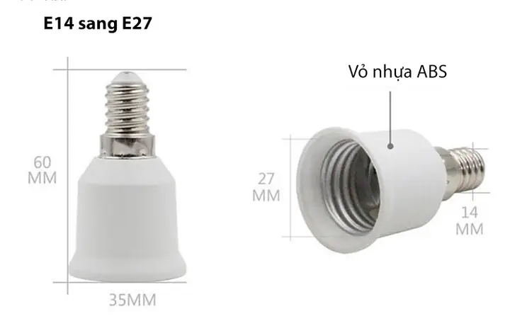 Đui Đèn E14 Sang E27