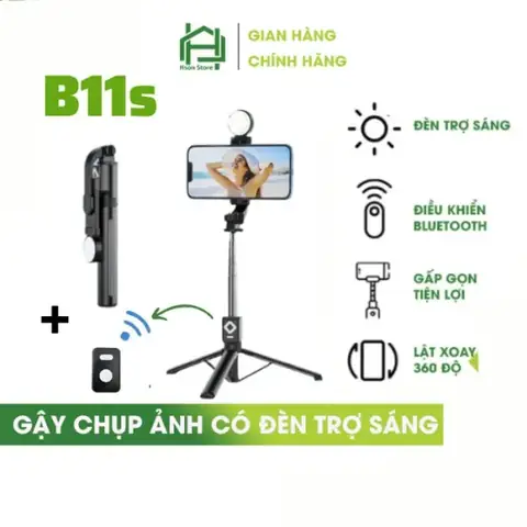 Gậy Livestream 3 Chân Có Đèn