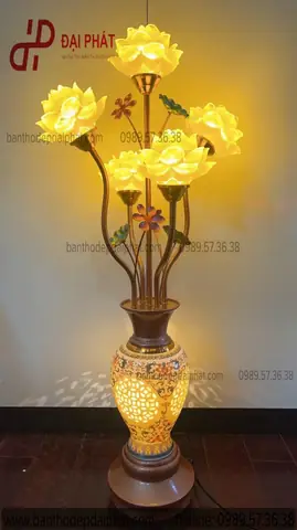 Giá Đèn Thờ Hoa Sen 5 Bông