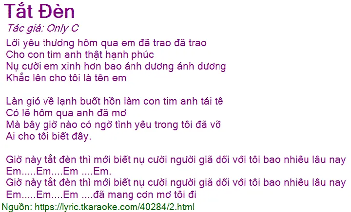 Giờ Này Tắt Đèn Thì Mới Biết