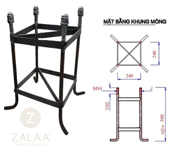 Khung Móng Cột Đèn M16
