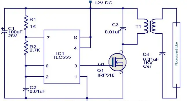 Mạch Đèn Huỳnh Quang 12v