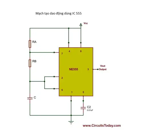 Mạch Đèn Nháy Dùng Ic 555
