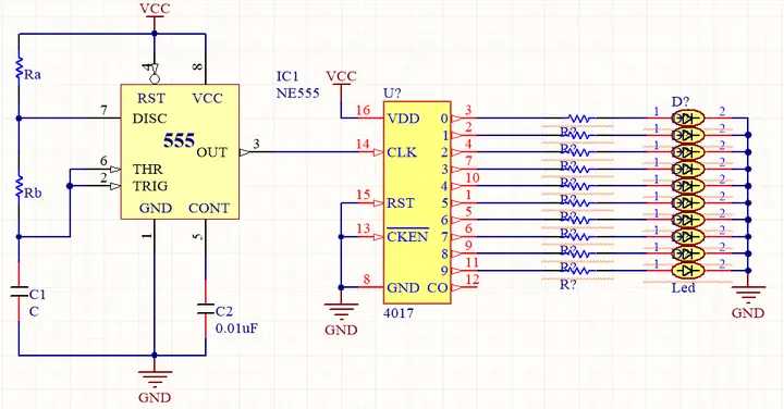 Mạch Đèn Nháy Dùng Ic 555