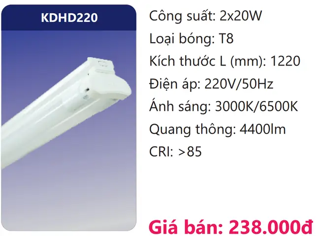 Máng Đèn Led Đôi Duhal
