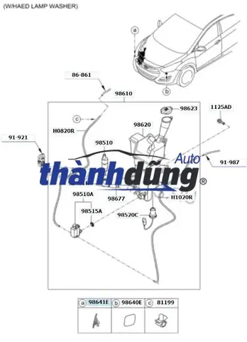Nút Rửa Đèn Pha Tucson