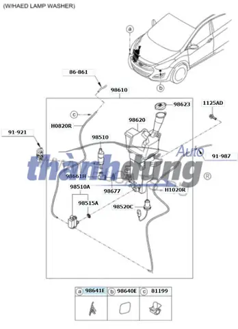 Nút Rửa Đèn Pha Tucson