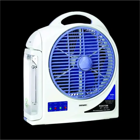 Quạt Sạc Kiêm Đèn Sạc Kentom Kt9200 2 Bình