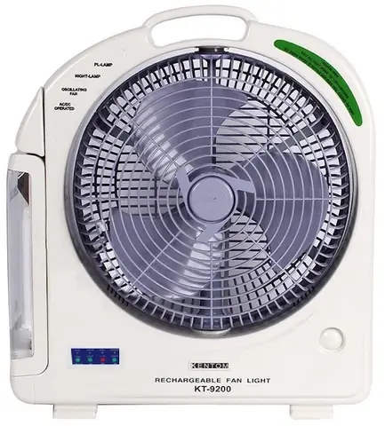 Quạt Sạc Kiêm Đèn Sạc Kentom Kt9200 2 Bình