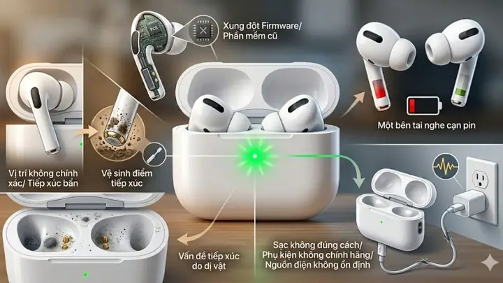 Tai Nghe Bluetooth Nháy Đèn Xanh