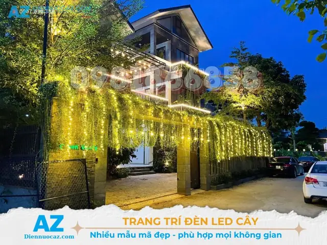 Thi Công Đèn Led Quấn Cây
