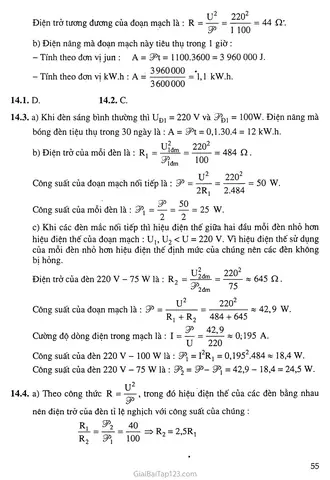 Bài Tập Về Đèn Sáng Bình Thường