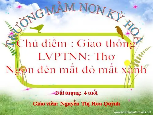 Bài Thơ Ngọn Đèn Mắt Đỏ Mắt Xanh