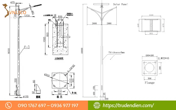Bản Vẽ Cột Đèn Chiếu Sáng