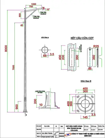 Bản Vẽ Cột Đèn Chiếu Sáng