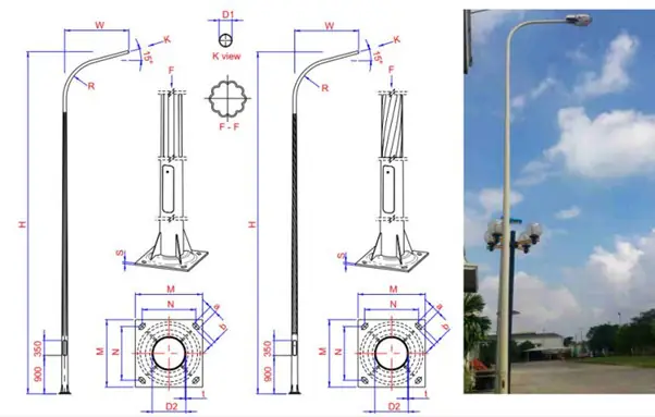 Bản Vẽ Cột Đèn Chiếu Sáng Hapulico