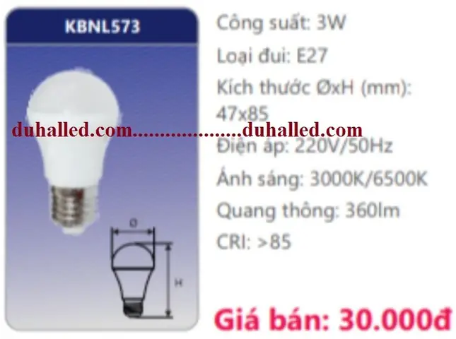Bóng Đèn Led 3w Đui Vặn E27