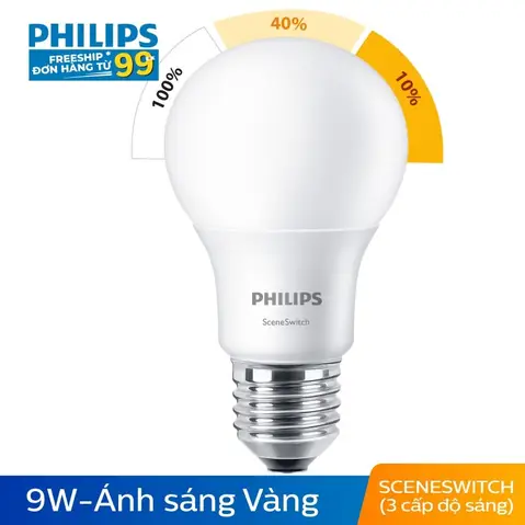 Bóng Đèn Led Philips 3 Cấp Độ Ánh Sáng 9w