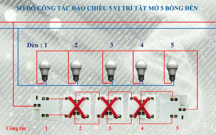 Cách Đấu Công Tắc Nhiều Bóng Đèn