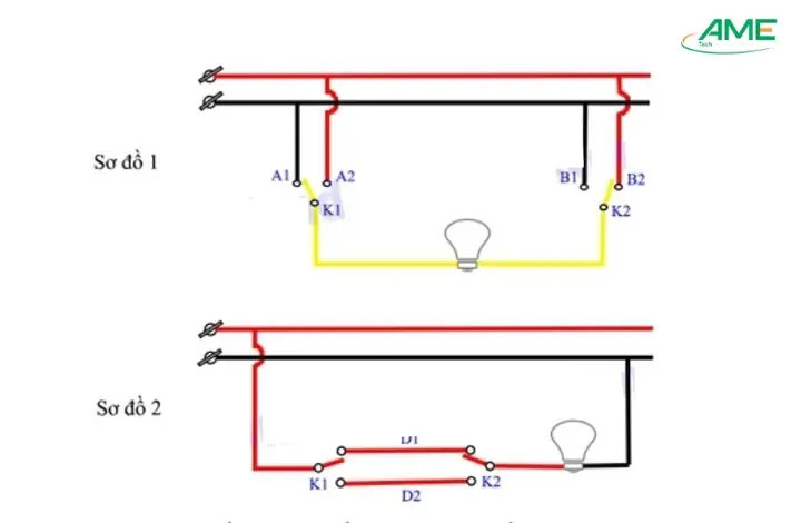 Cách Đấu Điện 2 Công Tắc 1 Bóng Đèn