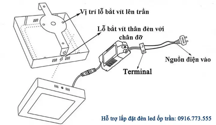 Cách Gắn Đèn Led Ốp Trần