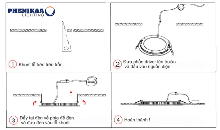 Cách Lắp Đèn Led Âm Trần 3 Màu