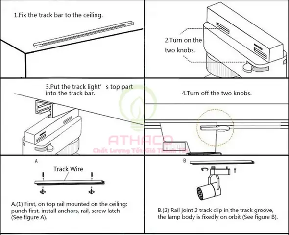 Cách Lắp Đèn Rọi Ray