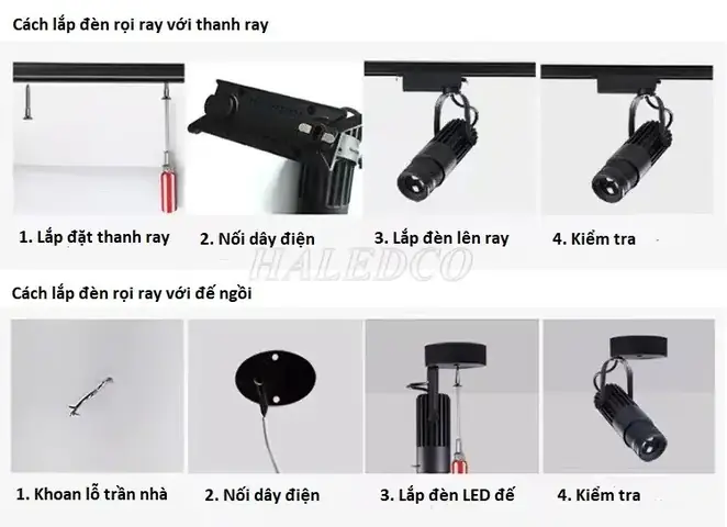 Cách Lắp Đèn Rọi Ray
