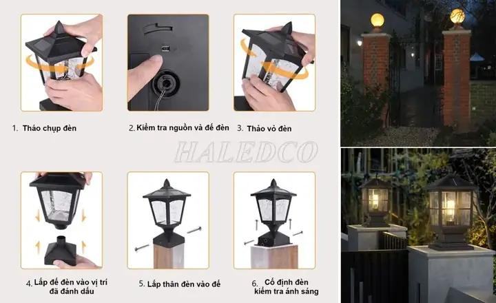 Cách Lắp Đèn Trụ Cổng