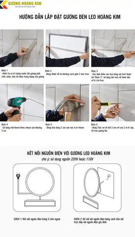 Cách Lắp Gương Đèn Led