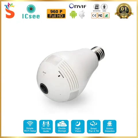 Camera Wifi Kiêm Bóng Đèn Phần Mềm Icsee