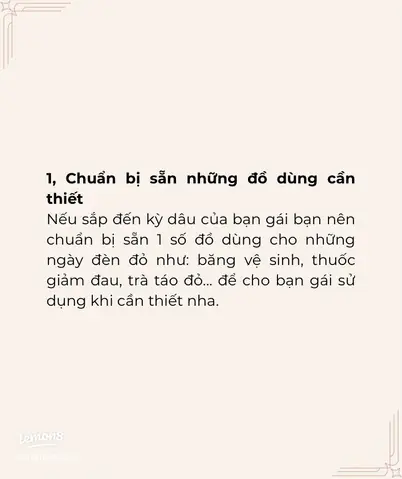Chăm Sóc Bạn Gái Ngày Đèn Đỏ Chăm Sóc Bạn Gái Ngày Đèn Đỏ