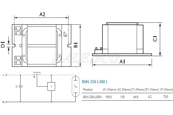 Chấn Lưu Đèn Cao Áp 250w