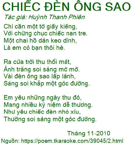 Chiếc Đèn Ông Sao Có Lời