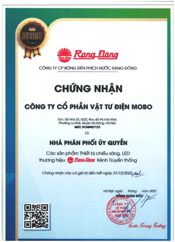 Chứng Chỉ Chất Lượng Đèn Rạng Đông